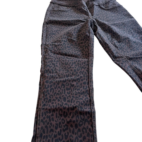Cleo reversible leopard print pants brown small stretch office business casual - Picture 5 of 13